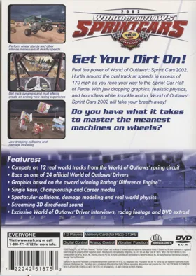 World of Outlaws - Sprint Cars 2002 box cover back